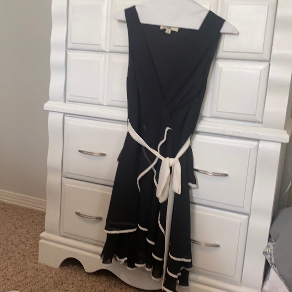 Black and white layer dress